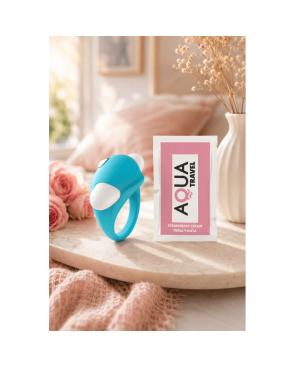 Cockring Vibrant Dauphin Bleu  1 dosette de lubrifiant — Pocket Pleasure
