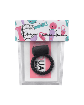 Cockring Vibrant Perlé Noir  1 dosette de lubrifiant — Pocket Pleasure