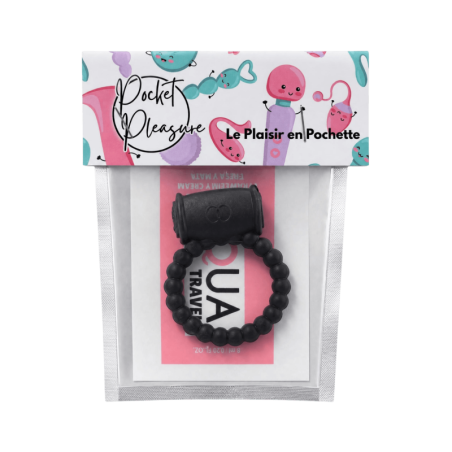 Cockring Vibrant Perlé Noir  1 dosette de lubrifiant — Pocket Pleasure