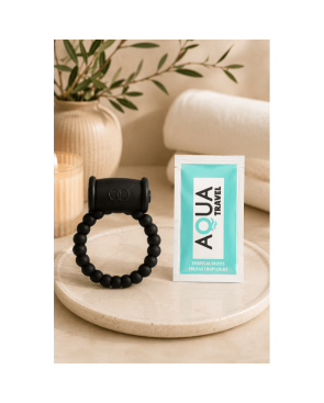 Cockring Vibrant Perlé Noir  1 dosette de lubrifiant — Pocket Pleasure