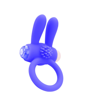 Anneau Vibrant Rabbit Bleu Silicone  1 dosette de lubrifiant — Pocket Pleasure