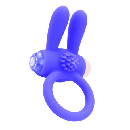 Anneau Vibrant Rabbit Bleu Silicone  1 dosette de lubrifiant — Pocket Pleasure