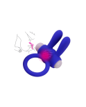 Anneau Vibrant Rabbit Bleu Silicone  1 dosette de lubrifiant — Pocket Pleasure