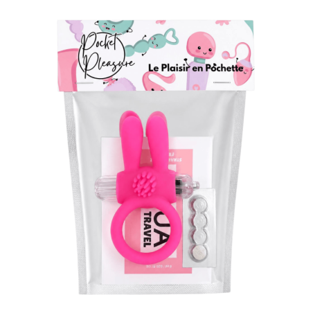 Anneau Vibrant Rabbit Rose Silicone  1 dosette de lubrifiant — Pocket Pleasure