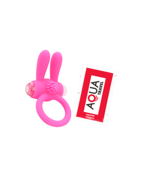 Anneau Vibrant Rabbit Rose Silicone  1 dosette de lubrifiant — Pocket Pleasure