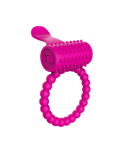 Anneau rose vibrant silicone avec langue picot Pocket Pleasure  1 dosette de lubrifiant