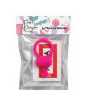 Anneau rose vibrant silicone avec langue picot Pocket Pleasure  1 dosette de lubrifiant