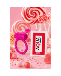 Anneau rose vibrant silicone avec langue picot Pocket Pleasure  1 dosette de lubrifiant