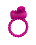 Anneau rose vibrant silicone avec langue picot Pocket Pleasure  1 dosette de lubrifiant