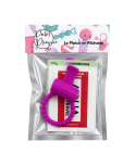 Anneau violet vibrant silicone avec langue picot Pocket Pleasure  1 dosette de lubrifiant