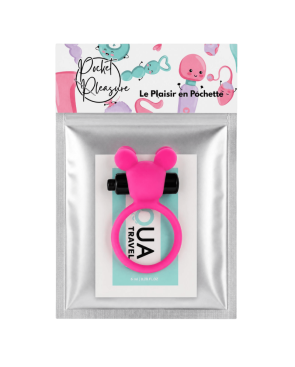 Anneau Vibrant Ourson Rose  1 dosette de lubrifiant — Pocket Pleasure