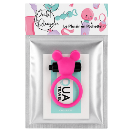 Anneau Vibrant Ourson Rose  1 dosette de lubrifiant — Pocket Pleasure