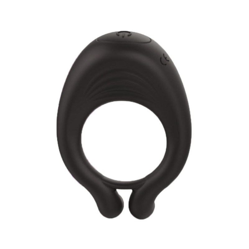 OCTAVE, Cockring Noir dans un silicone médical doux avec 1 mode de vibration 
