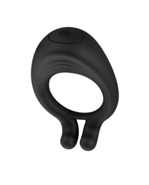 OCTAVE, Cockring Noir dans un silicone médical doux avec 1 mode de vibration 