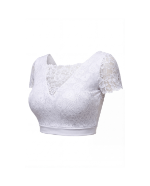 Top sexy court blanc bi matière réversible