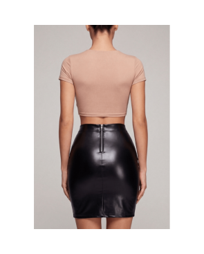 Jupe sexy longue noire wetlook Inaya