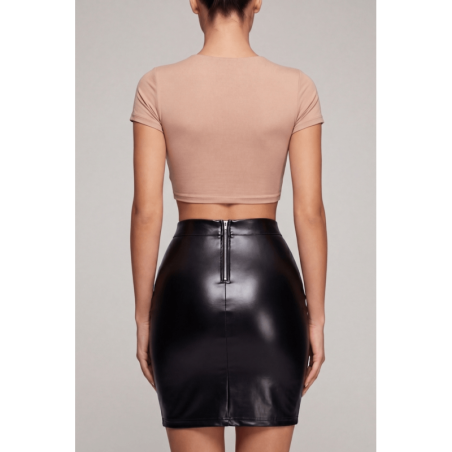 Jupe sexy longue noire wetlook Inaya