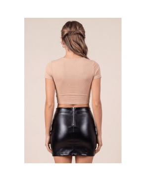 Jupe sexy courte noire wetlook Alessia