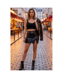 Jupe sexy courte noire wetlook Alessia Jupe sexy courte noire wetlook Alessia