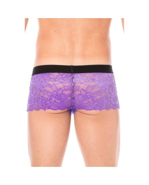 Boxer violet en dentelle délicate