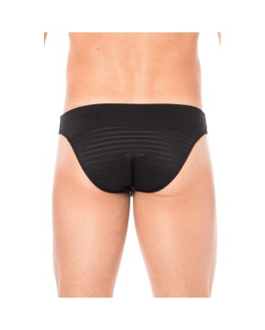 Slip noir rayé opaque et transparent