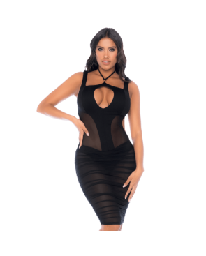 Robe noire semi transparente dos nu 