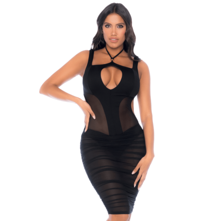 Robe noire semi transparente dos nu 