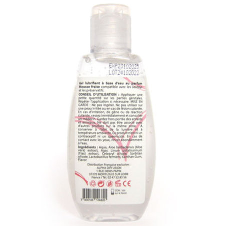 Lubrifiant à base d'eau 100% naturel Mousse fraise 90 ml 