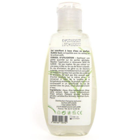 Lubrifiant à base d'eau 100% naturel Bubble Gum 90 ml 