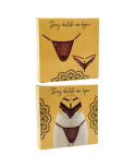 String taupe en dentelle avec bijou cœur doré