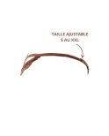 String taupe en dentelle avec bijou cœur doré