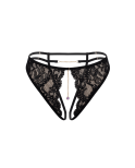 String noir avec bijou couleur aléatoire et chaîne dorée
