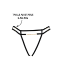 String noir avec bijou couleur aléatoire et chaîne dorée