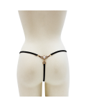String noir avec bijou perle strass dorés String noir avec bijou perle strass dorés
