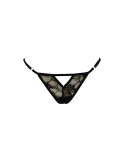 String noir avec bijou perle strass dorés String noir avec bijou perle strass dorés