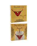 String rouge avec bijou perle  strass dorés