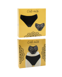 Culotte noire en dentelle avec nœud en satin Culotte noire en dentelle avec nœud en satin