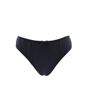 Culotte noire en dentelle avec nœud en satin