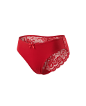 Culotte rouge en dentelle avec nœud en satin Culotte rouge en dentelle avec nœud en satin