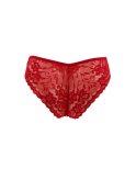 Culotte rouge en dentelle avec nœud en satin Culotte rouge en dentelle avec nœud en satin