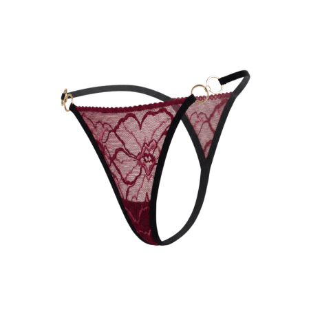 String bordeaux avec anneaux détachables