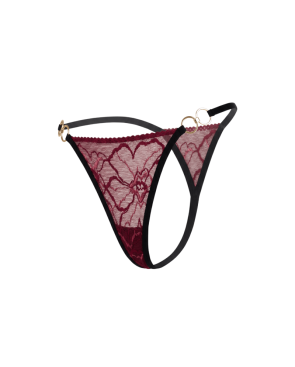 String bordeaux avec anneaux détachables