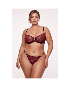String bordeaux avec anneaux détachables