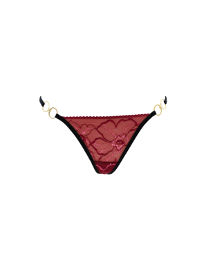 String bordeaux avec anneaux détachables