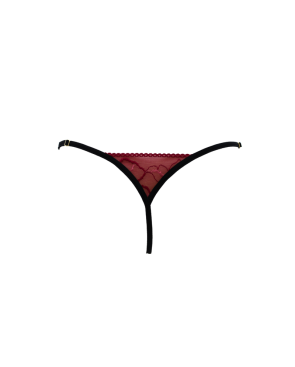 String bordeaux avec anneaux détachables