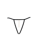 String noir en dentelle avec bijou et chaîne dorée String noir en dentelle avec bijou et chaîne dorée