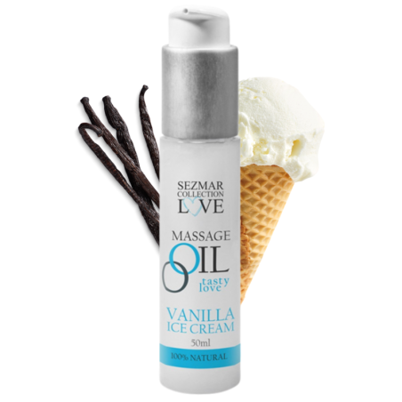 Huile de massage comestible Vanille glacée 50ml 