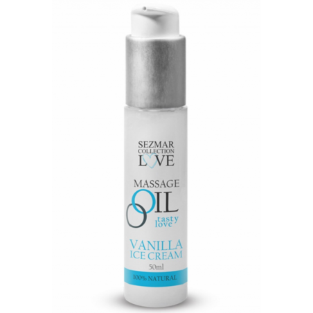 Huile de massage comestible Vanille glacée 50ml 
