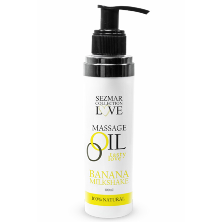 Huile de massage comestible milkshake banane 100ml 100% naturelle 