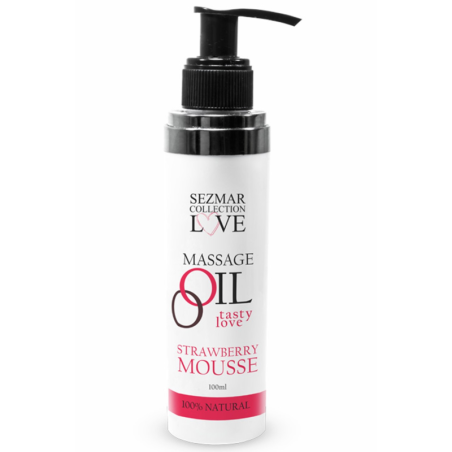 Huile de massage comestible mousse de fraise 100ml 100% naturelle 